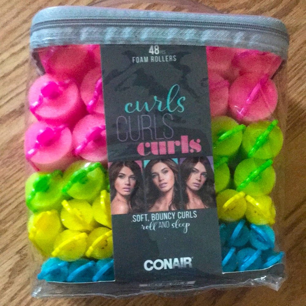 Conair Heatless Soft Curl Foam Rollers - Assorted Sizes & Colors - 48pk